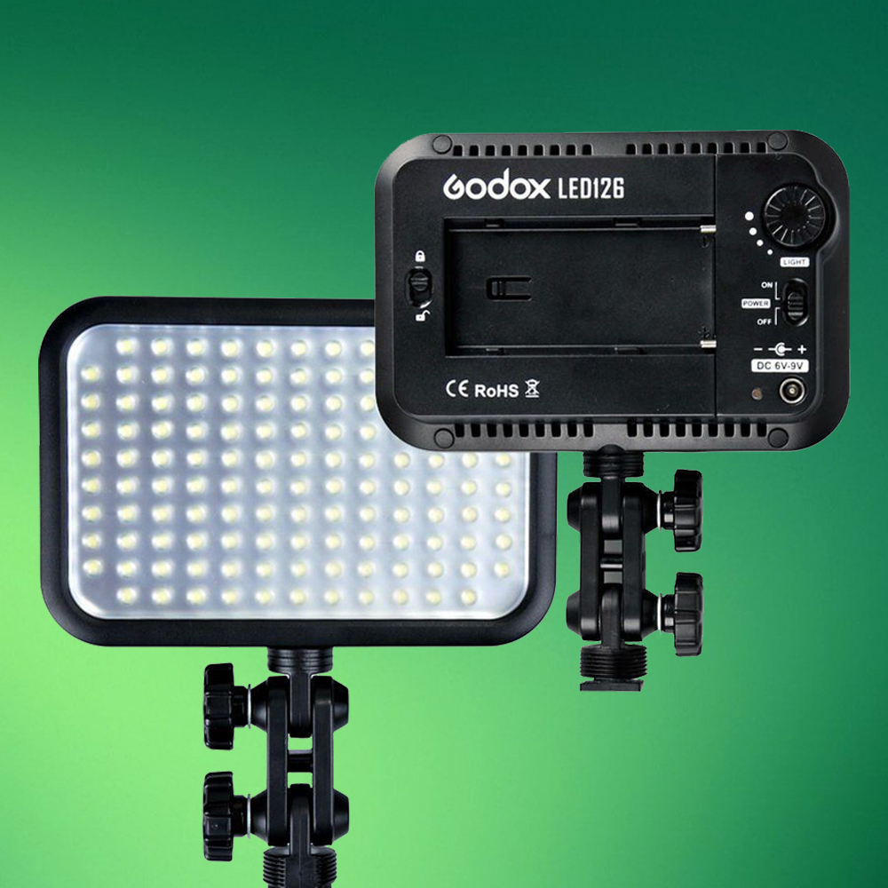 Godox led 126 led-126 디지털 카메라 캠코더 dv 용 비디오 램프 라이트 canon nikon sony pentax olympus panasonic
